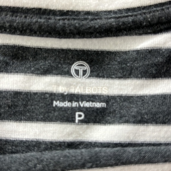 SzP T by Talbots 3/4 Sleeve Knot Front Striped Top - Picture 6 of 7